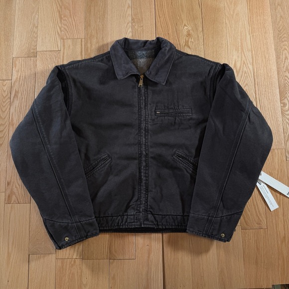 Elwood Petrol Workwear Cropped Flannel Lined Jacket Black Adult Medium NWT